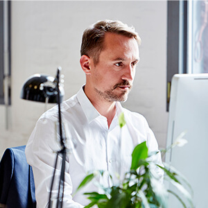 Man working at a computer