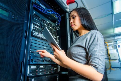 woman using a computer