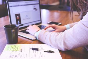 Woman using laptop